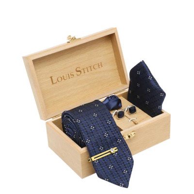 Men Printed Italian Silk Accessory Gift Set